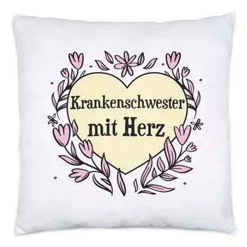 Медсестра с подушкой-сердечком, включая идею подарка на подушку, чтобы сказать спасибо лучшей медсестре Hey!Print