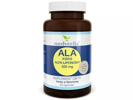 Medverita, Альфа-липоевая кислота АЛК, 500 мг, 60 капсул