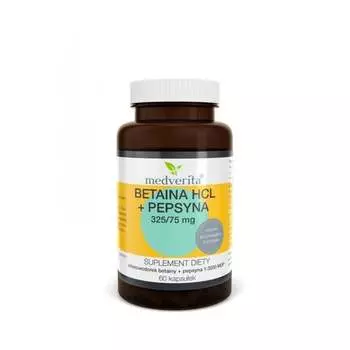 Medverita, БАД, Бетаин + Пепсин, 60 капсул