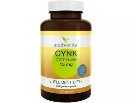 Medverita, БАД, Цитрат цинка 15 мг, 90 капсул