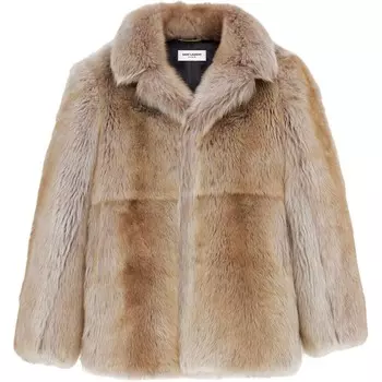 Мех женский розовый/белый Saint Laurent