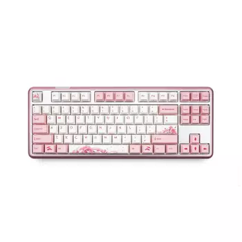 Механическая игровая проводная клавиатура Varmilo Sword 2-87, EC V2 Sakura, белый/розовый, английская раскладка
