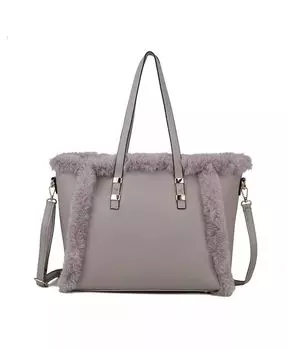 Меховая большая сумка Liza от Mia K Mkf Collection, синий