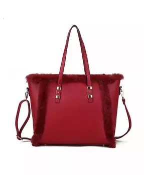 Меховая большая сумка Liza от Mia K Mkf Collection, фиолетовый