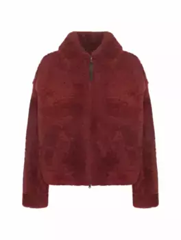 Меховая куртка с цепью мониль Brunello Cucinelli, бордовый
