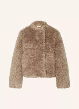 Меховая куртка тедди MRS & HUGS, цвет MOKKA