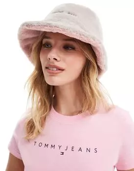 Меховая панама цвета «кремовый» Tommy Jeans