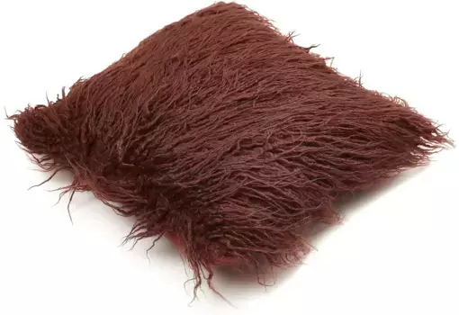 Меховая подушка Andiamo "Декоративная подушка Flocki", декоративная подушка, квадратная, 40х40 см, поштучно или в наборе из 4 штук, с наполнителем, красный