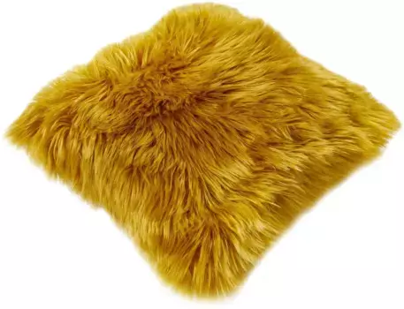 Меховая подушка Andiamo "Декоративная подушка Ovium", искусственный мех, квадратная, 40х40 см, с наполнителем, гостиная, цвет curry + Felloptik