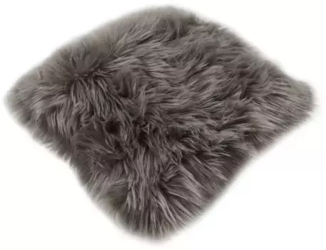 Меховая подушка Andiamo "Декоративная подушка Ovium", искусственный мех, квадратная, 40х40 см, с наполнителем, гостиная, серо-коричневый