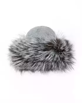 Меховая шапка из шерсти и кашемира с серой лисицей Maximilian, светло-серый