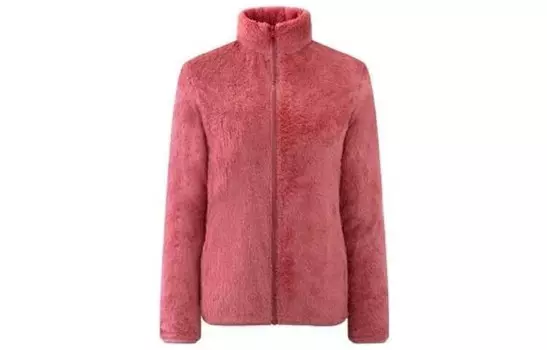 Меховая женская куртка Uniqlo, красный