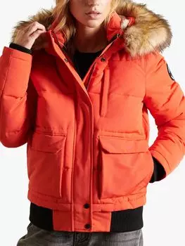 Меховой бомбер Superdry Original & Vintage Everest, ярко-оранжевый