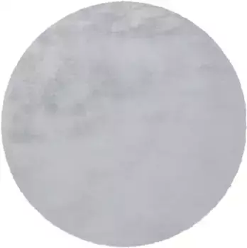 Меховой ковер Andas "Alvin", круглый, имитация кроличьего меха, искусственный мех 160 см, серый/синий