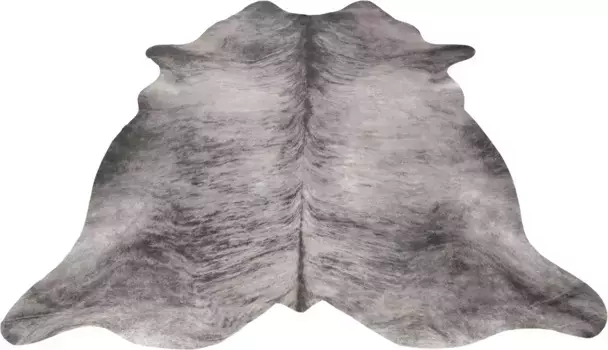 Меховой ковер Andiamo "Amarillo", в форме меха, искусственный мех, имитация яловой кожи с принтом, гостиная 125х155 см, серый