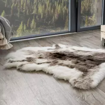 Меховой ковер Andiamo "Мех оленя", в форме меха, искусственный мех оленя, мягкий и приятный, гостиная, спальня 90х115 см, серый