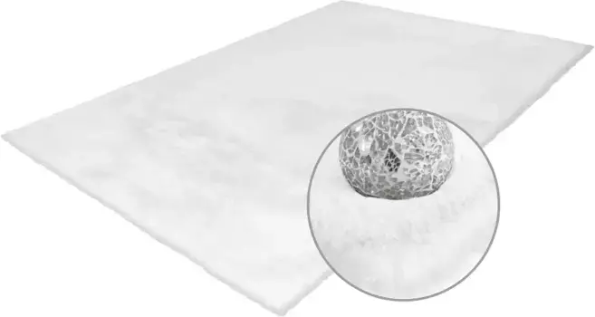 Меховой ковер Arte Espina "Rabbit 100", прямоугольный, искусственный мех, ощущение меха кролика, очень мягкий, с глубоким ворсом 180х280 см, белый