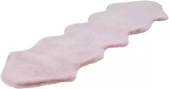 Меховой ковер Arte Espina "Rabbit 300", в форме меха, искусственный мех, ощущение кроличьего меха, очень мягкий, идеально подходит в качестве коврика для кровати 60х180 см, розовый