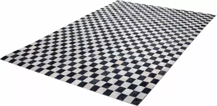 Меховой ковер Calo-Deluxe "Audra 200", прямоугольный, натуральная яловая кожа, для гостиной 120х170 см, цвет silberfarben/grau