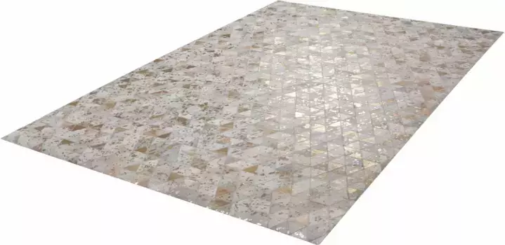 Меховой ковер Calo-Deluxe "Audra 400", прямоугольный, натуральная яловая кожа, для гостиной 80х150 см, цвет goldfarben/elfenbeinfarben