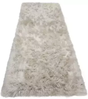 Меховой ковер для дома "Дена, ковры с глубоким ворсом", прямоугольный, искусственный мех, мягкий, однотонный, гостиная, спальня, столовая Home affaire 90х250 см, цвет creme