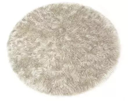 Меховой ковер для дома "Дена, ковры с высоким ворсом", круглый, искусственный мех, мягкий, однотонный, гостиная, спальня, столовая Home affaire 140 см, серо-коричневый