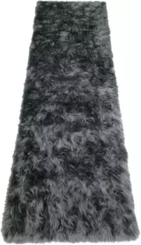 Меховой ковер для дома "Дена, ковры с глубоким ворсом", прямоугольный, искусственный мех, мягкий, однотонный, гостиная, спальня, столовая Home affaire 90х250 см, серый