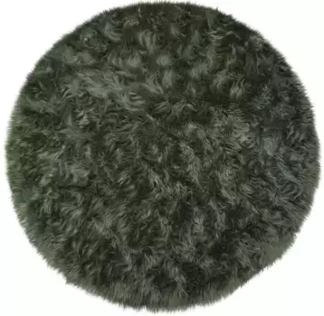 Меховой ковер для дома "Дена, ковры с высоким ворсом", круглый, искусственный мех, мягкий, однотонный, гостиная, спальня, столовая Home affaire 140 см, зеленый