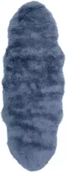 Меховой ковер для дома "Валерия", в форме меха, высота 60 мм, круглый ковер из искусственного меха, особенно мягкий и пушистый Home affaire 50х90 см, синий