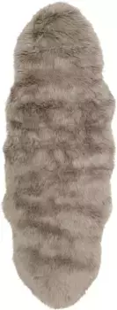 Меховой ковер для дома "Валерия", в форме меха, высота 60 мм, круглый ковер из искусственного меха, особенно мягкий и пушистый Home affaire 50х90 см, серо-коричневый