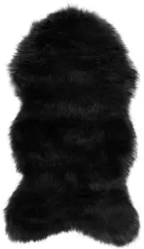 Меховой ковер для дома "Валерия", в форме меха, высота 60 мм, круглый ковер из искусственного меха, особенно мягкий и пушистый Home affaire 65х180 см, черный
