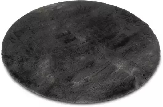 Меховой ковер для домашнего дела "Guidel", круглый, искусственный мех, приятный ковер, однотонный, очень мягкий, для гостиной Home affaire 120 см, цвет anthrazit