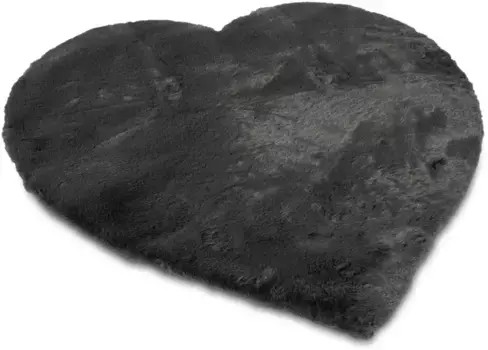 Меховой ковер для домашнего дела "Guidel", в форме сердца, искусственный мех, приятный ковер, однотонные цвета, очень мягкий, для гостиной Home affaire 90х90 см, цвет anthrazit