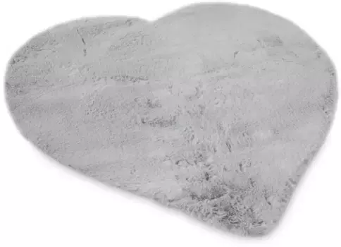 Меховой ковер для домашнего дела "Guidel", в форме сердца, искусственный мех, приятный ковер, однотонные цвета, очень мягкий, для гостиной Home affaire 90х90 см, цвет silber