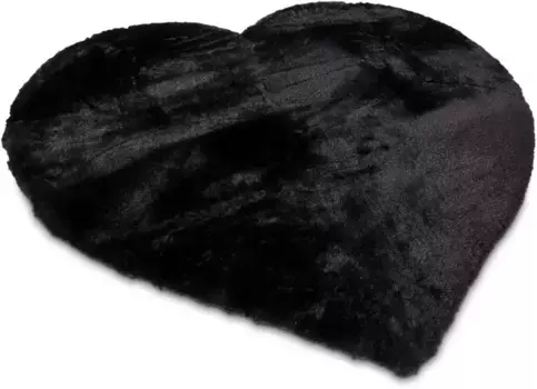 Меховой ковер для домашнего дела "Guidel", в форме сердца, искусственный мех, приятный ковер, однотонные цвета, очень мягкий, для гостиной Home affaire 90х90 см, черный