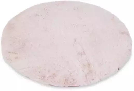 Меховой ковер Джино Фальконе "Мягкий коврик Кьяра", круглый, искусственный мех, ощущение кроличьего меха, особенно мягкий длинный ворс Gino Falcone 120 см, розовый