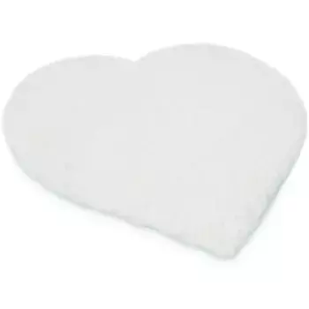 Меховой ковер Джино Фальконе «Мягкий коврик Кьяра», в форме сердца, высота 30 мм, искусственный мех, ощущение кроличьего меха, особенно мягкий длинный ворс Gino Falcone, белый