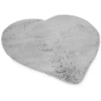 Меховой ковер Джино Фальконе «Мягкий коврик Кьяра», в форме сердца, высота 30 мм, искусственный мех, ощущение кроличьего меха, особенно мягкий длинный ворс Gino Falcone, цвет silberfarben