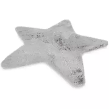 Меховой ковер Джино Фальконе «Мягкий коврик Кьяра», в форме звезды, высота 30 мм, искусственный мех, ощущение кроличьего меха, особенно мягкий длинный ворс Gino Falcone, цвет silberfarben