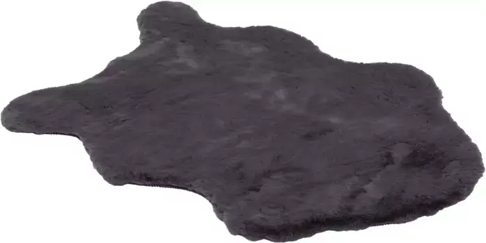 Меховой ковер из коллекции SCHNER LIVING "Tender", в форме меха, мягкий благодаря микрофибре, на ощупь мех кролика, искусственный мех, можно стирать SCHNER WOHNEN-KOLLEKTION 60х90 см, цвет anthrazit