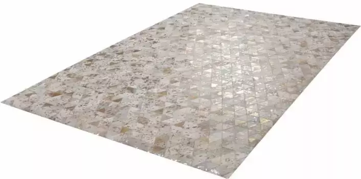 Меховой ковер Kayoom "Rocket 410", прямоугольный, лоскутный мех из натуральной кожи, гостиная 120х170 см, цвет goldfarben/elfenbeinfarben