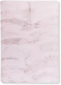 Меховой ковер Leonique "Clement", прямоугольный, искусственный мех, однотонный, мягкий и уютный, для гостиной, спальни 60х135 см, розовый