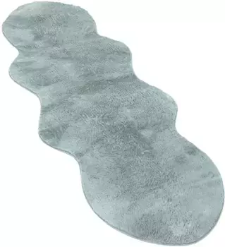 Меховой ковер Paco Home "Pelt 640", в форме меха, искусственный мех, однотонные цвета, очень мягкий ворс 80х120 см, бирюзовый