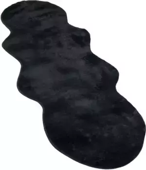 Меховой ковер Paco Home "Pelt 640", в форме меха, искусственный мех, однотонные цвета, очень мягкий ворс 80х120 см, черный