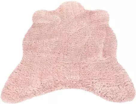 Меховой ковер Paco Home "Zotty 450", в форме меха, искусственный мех, мягкий глубокий ворс, однотонный, также подходит в качестве коврика для кровати 120х160 см, розовый