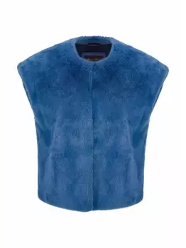 Меховой жилет Loro Piana, синий