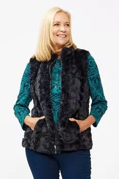 Меховой жилет Tigi, темно-синий