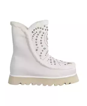 Меховые ботильоны с заклепками Alma En Pena, белый