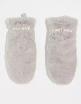 Меховые перчатки цвета «кремовый» Tommy Jeans