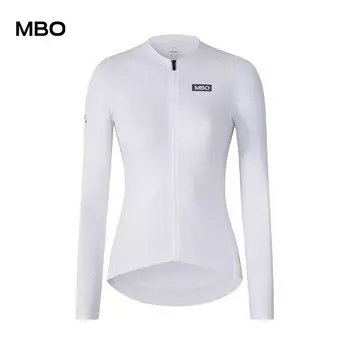 Кофта женская MBO для велоспорта весенне-летняя с длинными рукавами с логотипом, белый